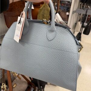 Chic Light Blue Textured leather bag